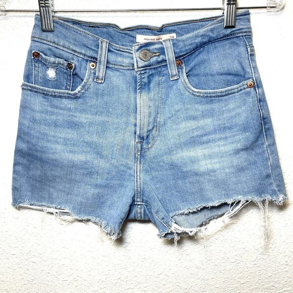 Levi's Pants - Levi's Original Women's High-Rise Distressed Jean Denim Shorts Sz 24